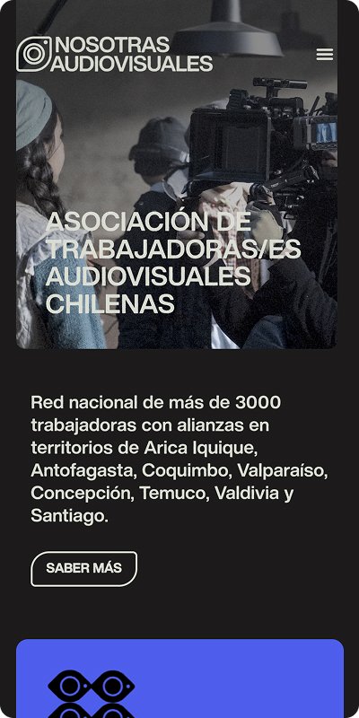 Nosotras Audiovisuales mobile UI